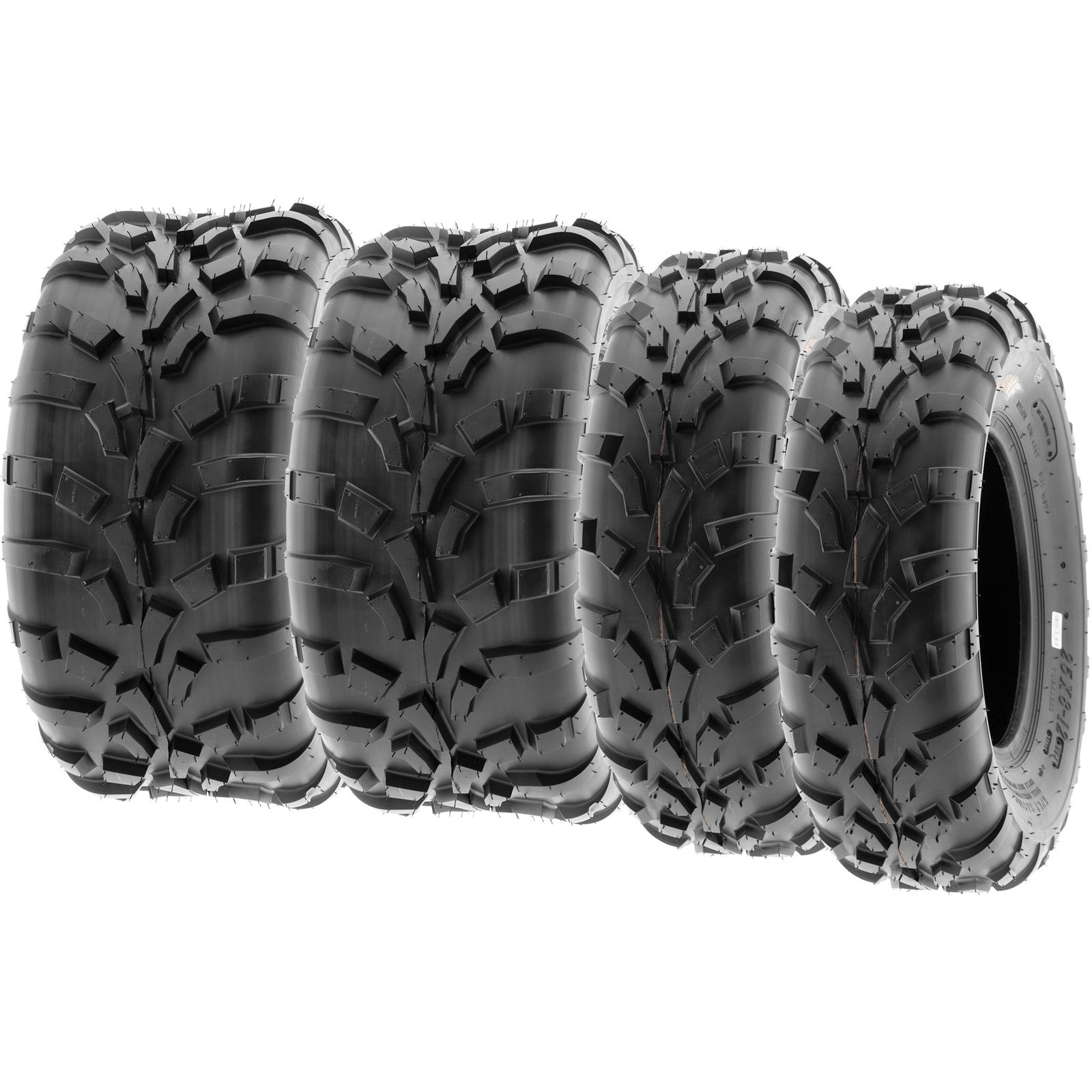 SunF 25×10-12 & 25×11-12 ATV Tires All Terrain Tubeless 6 PR A010 [Set of 4]