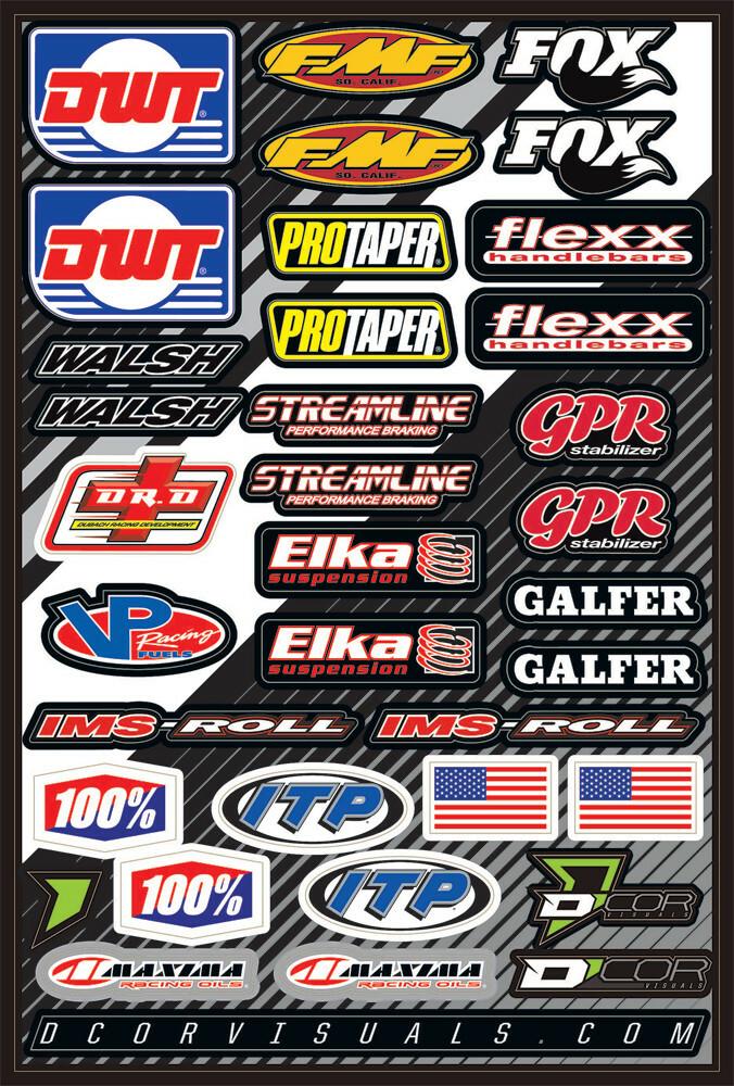 D’COR ATV Quad Decal Sticker Sheet Hi-Tack Adhesive Honda Yamaha Suzuki 4090107