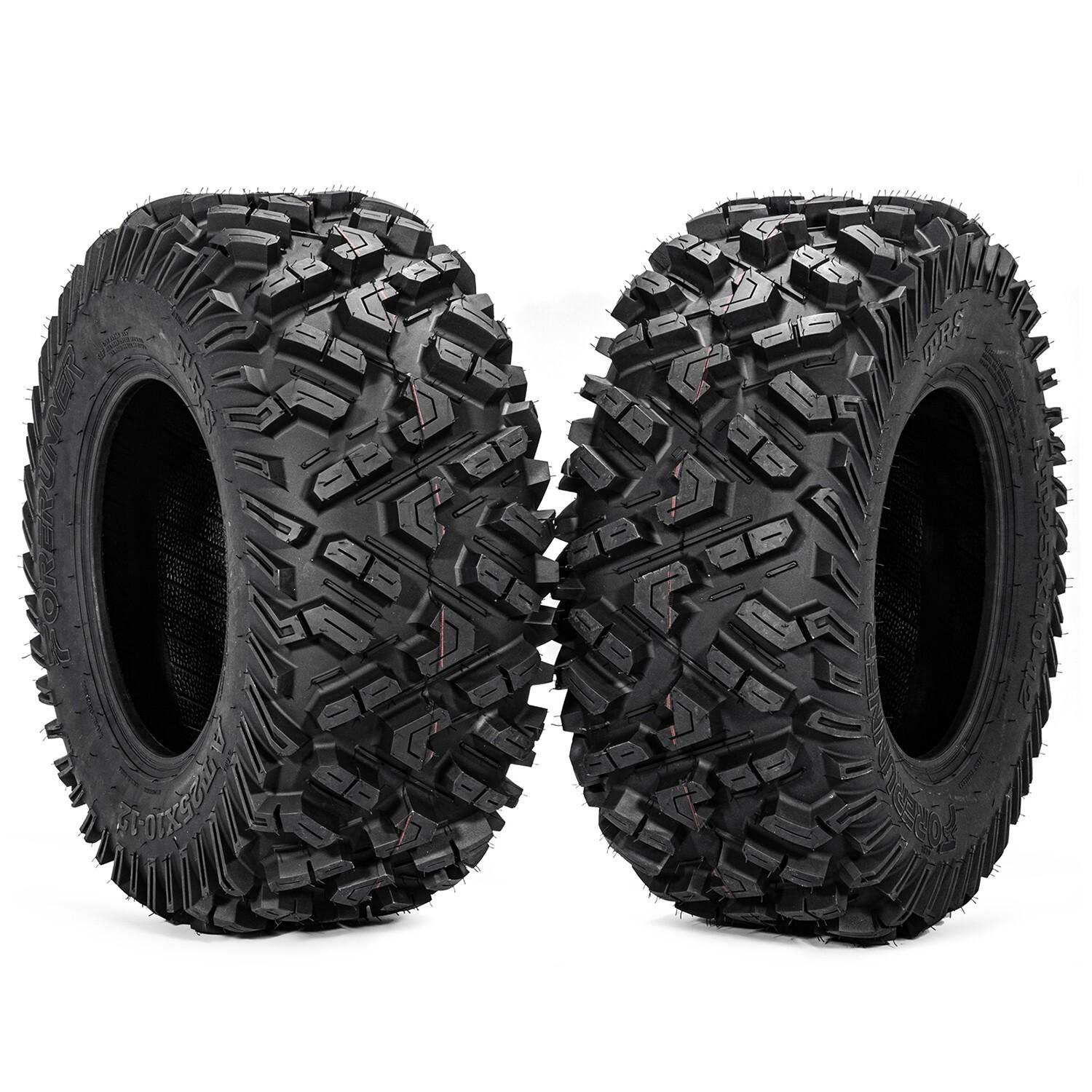 Set 2 25×10-12 ATV Tires 6Ply 25x10x12 UTV Tires 25 10 12 All Terrain Mud Tires