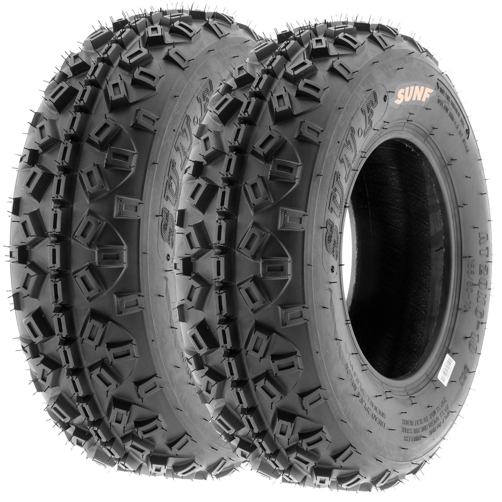 Pair of 2, 20×6-10 20x6x10 Quad ATV All Terrain AT 6 ply Tires A035 by SunF