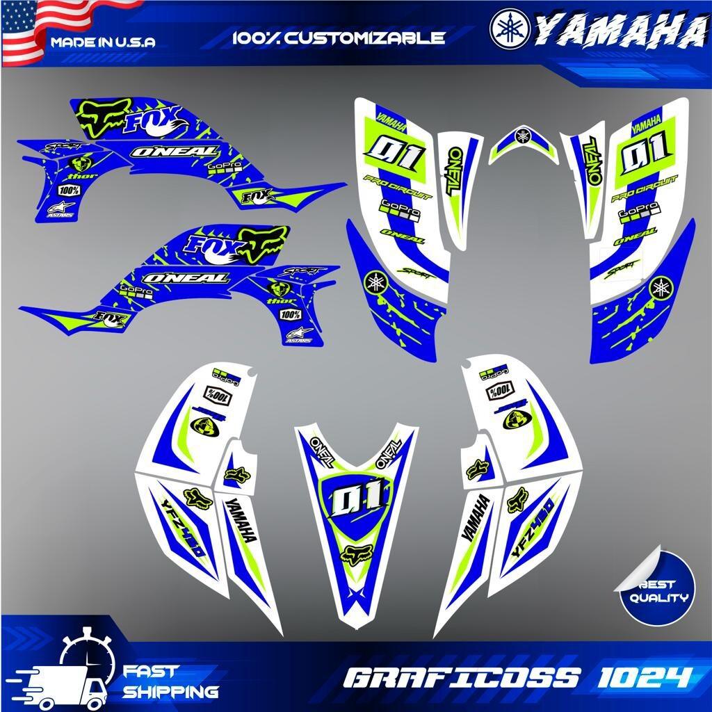 Yamaha YFZ450 2003-2008 Graphics Kit Blue White Custom Quad Stickers ATV Decals