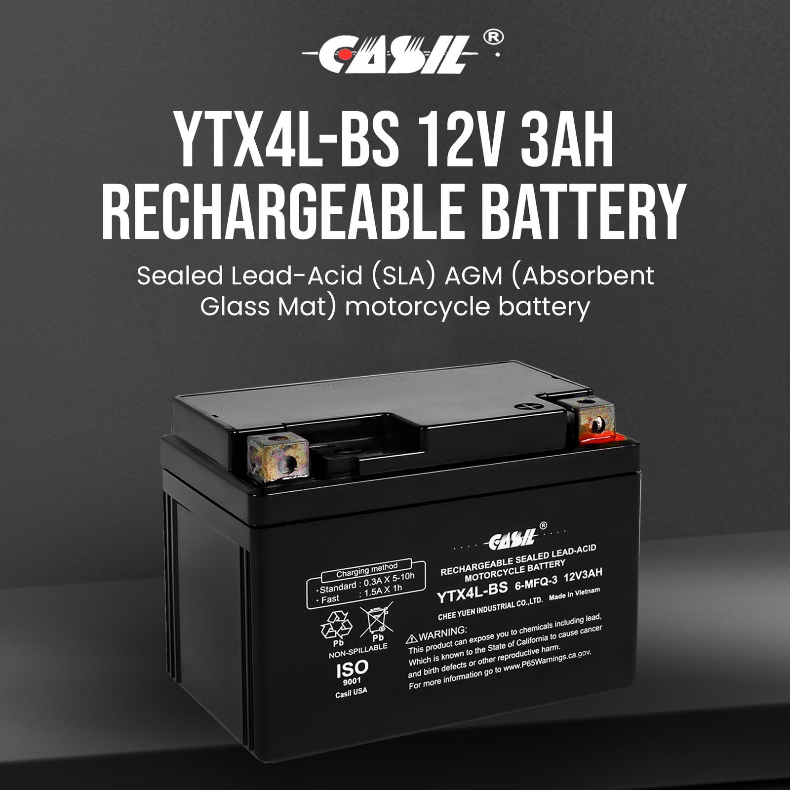 YTX4L-BS Motorcycle Battery for ARCTIC CAT Y-12 Youth, 2-Stroke 2002 – 2004