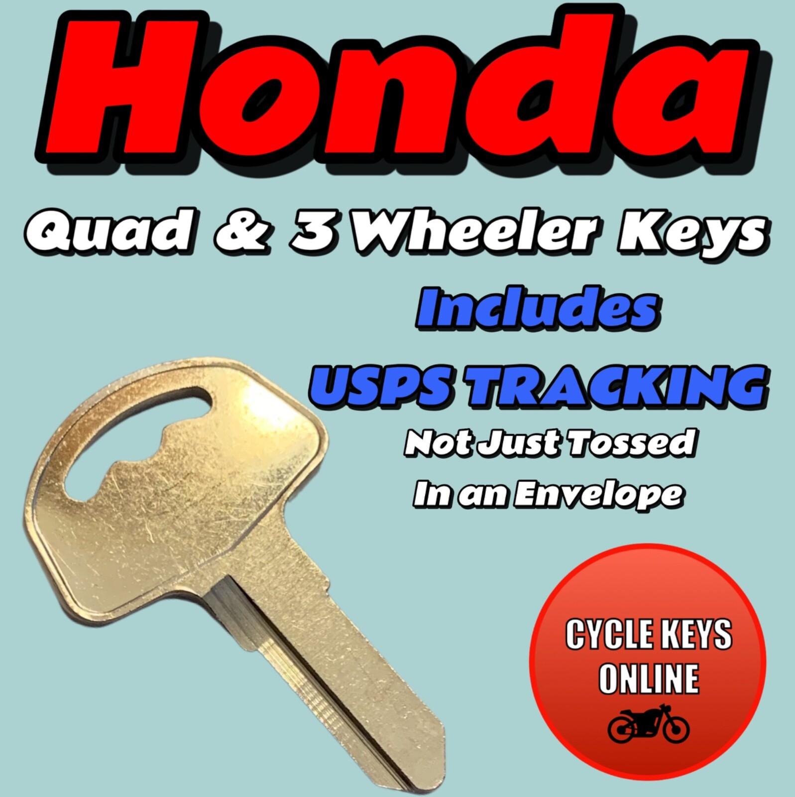 Honda ATV Keys (Quad & 3 Wheeler ONLY) Spare Cut to Code key C00-C99, D00-D99