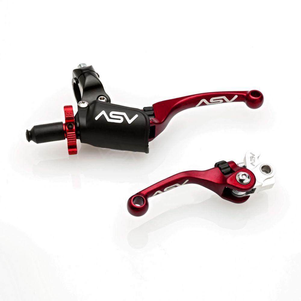 ASV Red F4 Quad Model Clutch + Brake Lever Pro Pack For Yamaha YFZ450R 2007-2019