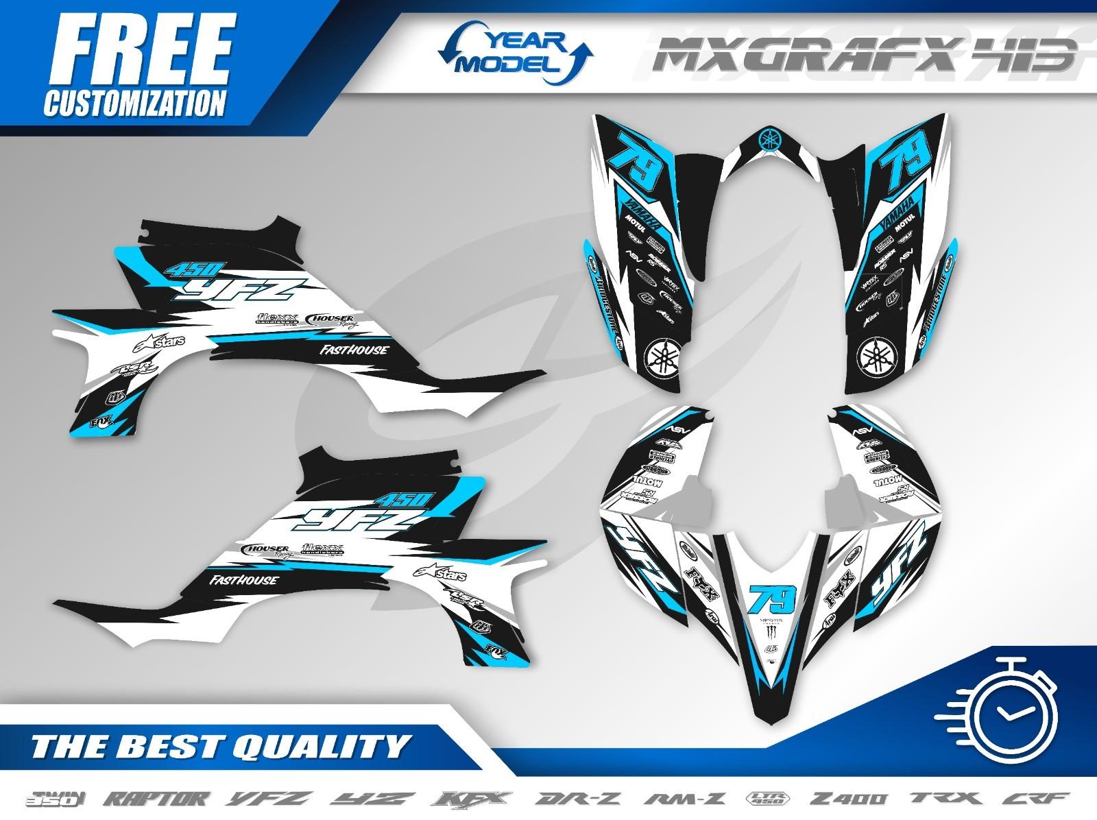 Yamaha YFZ450 2003–2008 Graphics Kit – Personalized ATV Decals