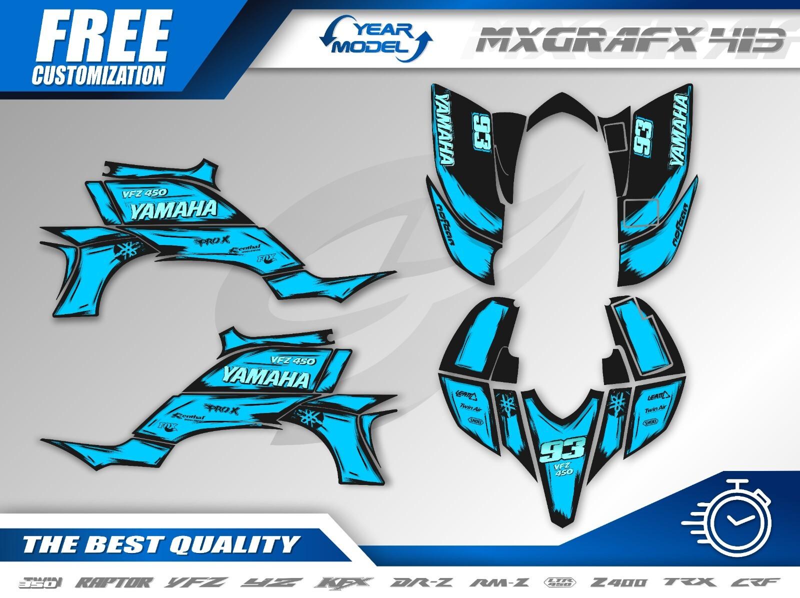 Yamaha YFZ450 2003-2008 Graphics Kit Decals – Custom Design Matte Finish