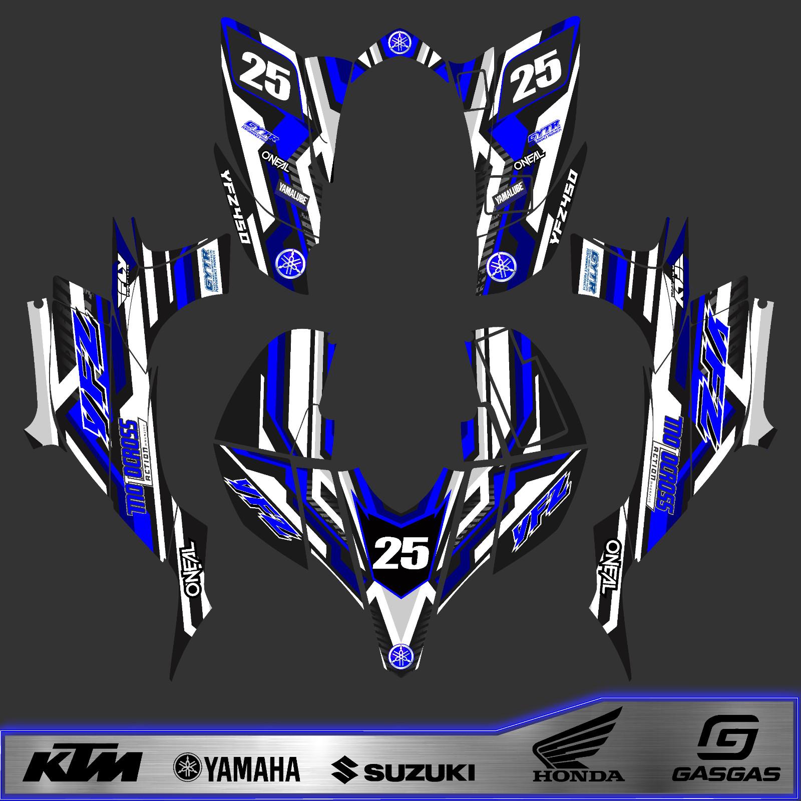 YFZ450 Custom Wrap Decals Kit Yamaha Quad 2003-2008 ATV Carb Model