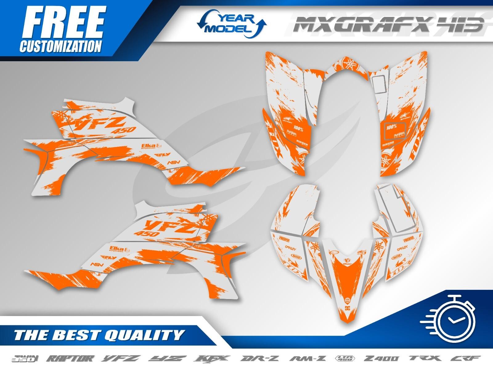 Yamaha YFZ450 Custom Graphic Decal Kit for 2003-2008 Carbureted & 2004-2012 Mode