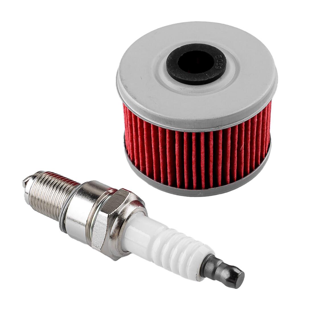 1x Oil Filter Spark Plug Fit for Honda Quad TRX 300 350 400 420 450 500 88-20