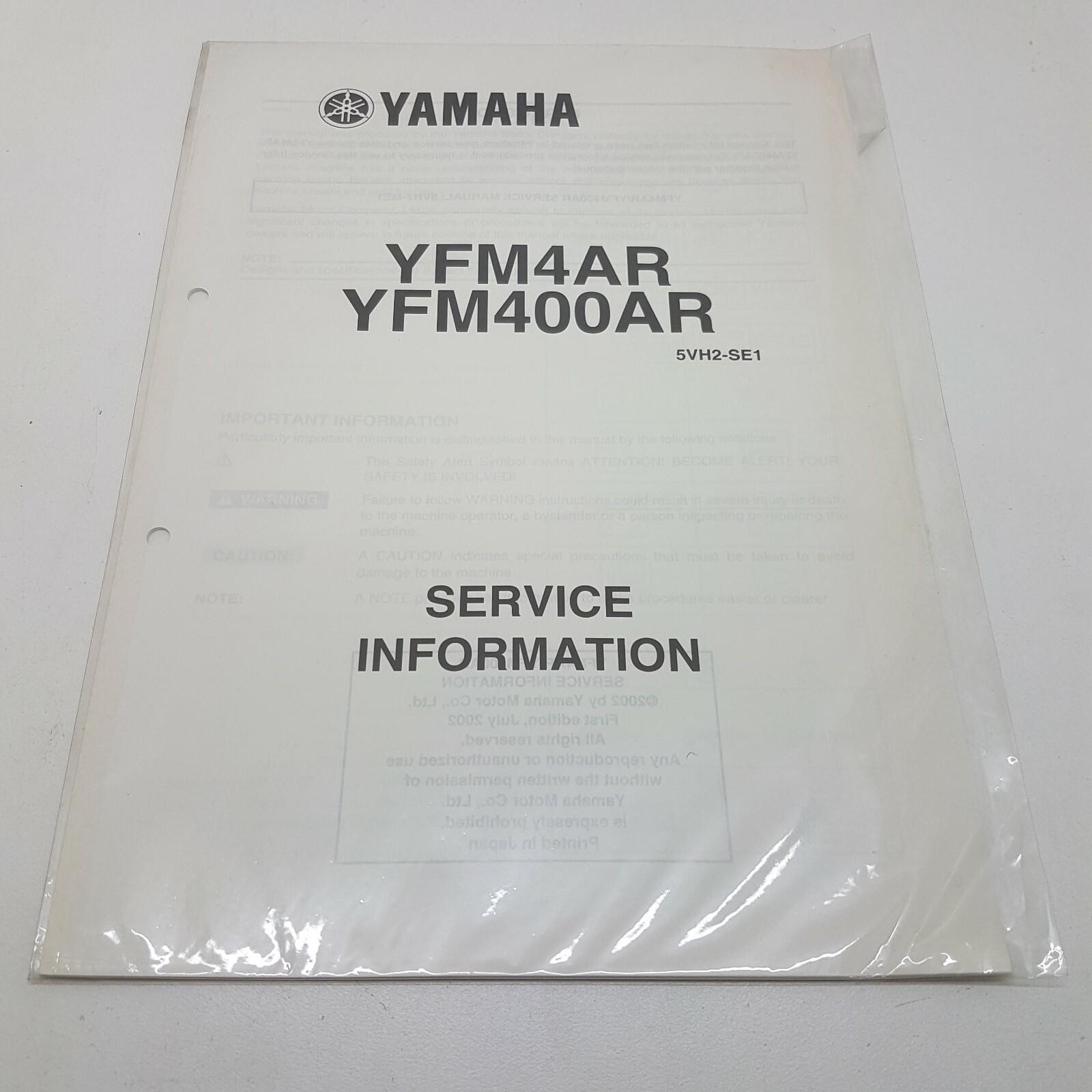 Yamaha Quad Bike YFM4AR YFM400AR Factory Service Information