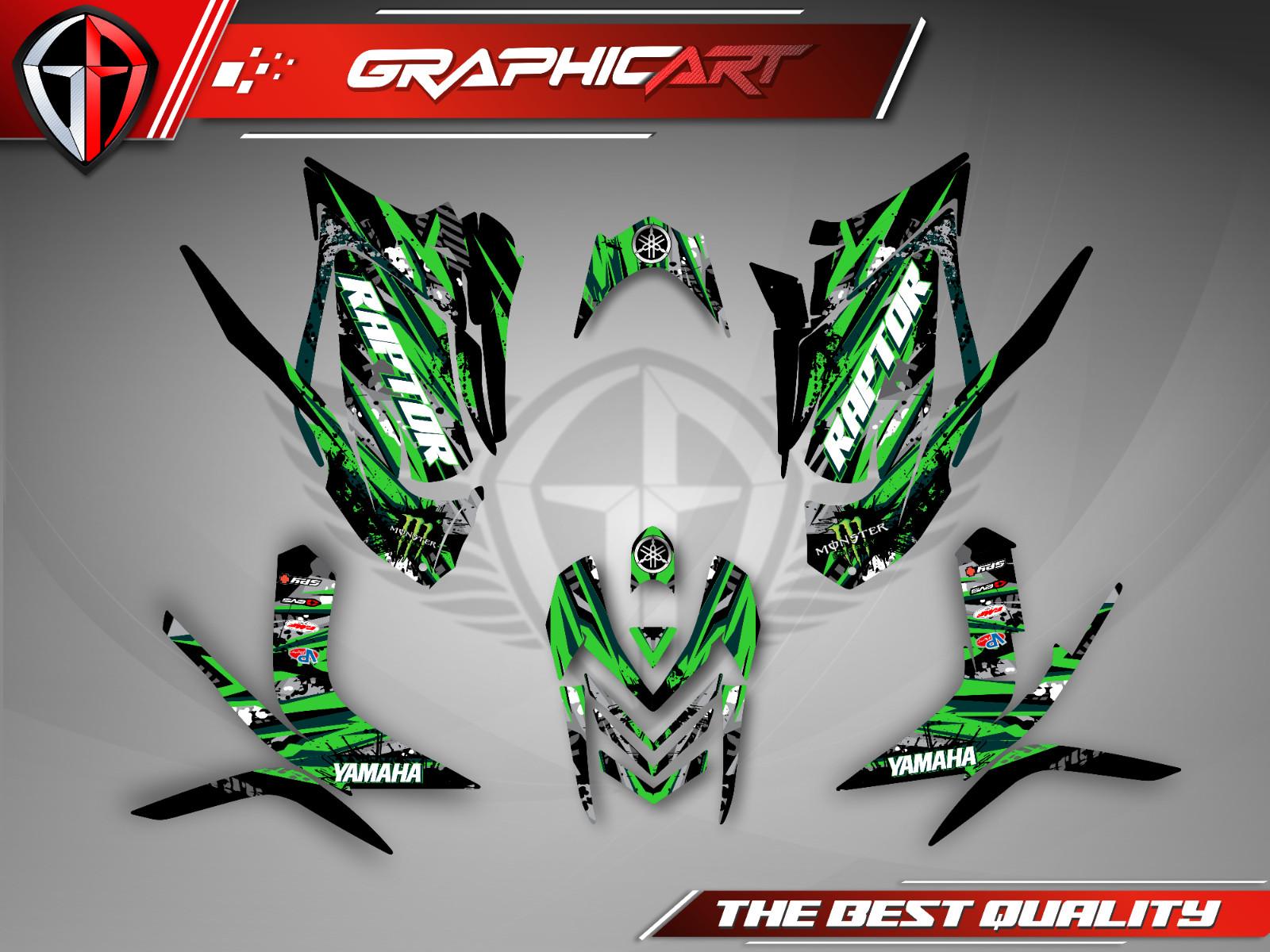 Custom Vinyl Wrap Kit Yamaha Raptor 700R 2006-2012 ATV Skin Decals Free