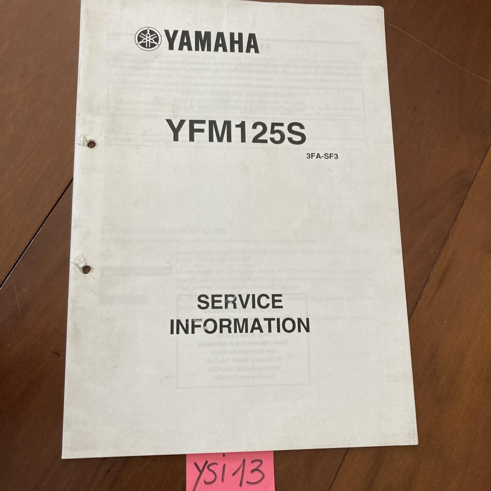 Yamaha Quad YFM125S 2004 YFM 125 S Service Technical Information Manual