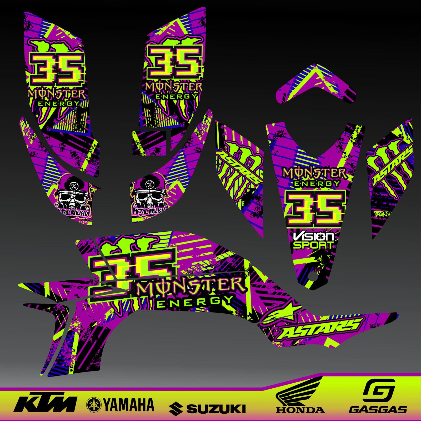 YFZ450 Custom Wrap Decals Kit Yamaha Quad 2003-2008 ATV Carb model