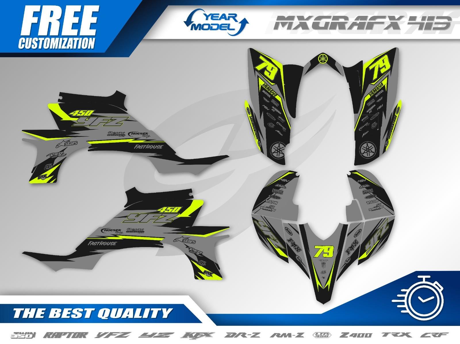 Yamaha YFZ 450 Custom Graphics Kit (2003-2008) Adaptable to 2003-2012 Carb Model