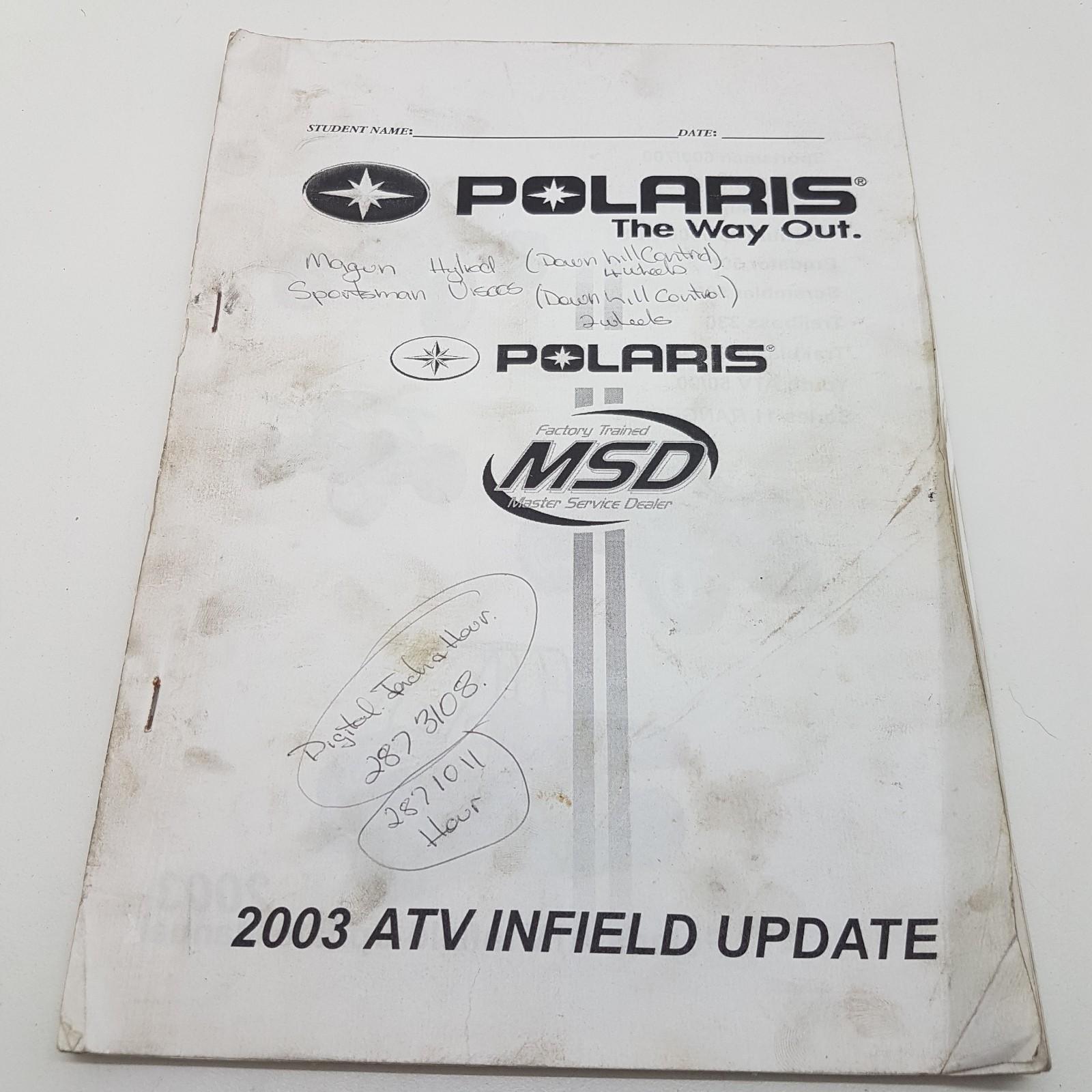 Polaris Quad Bike ATV Infield Update Manual 2003