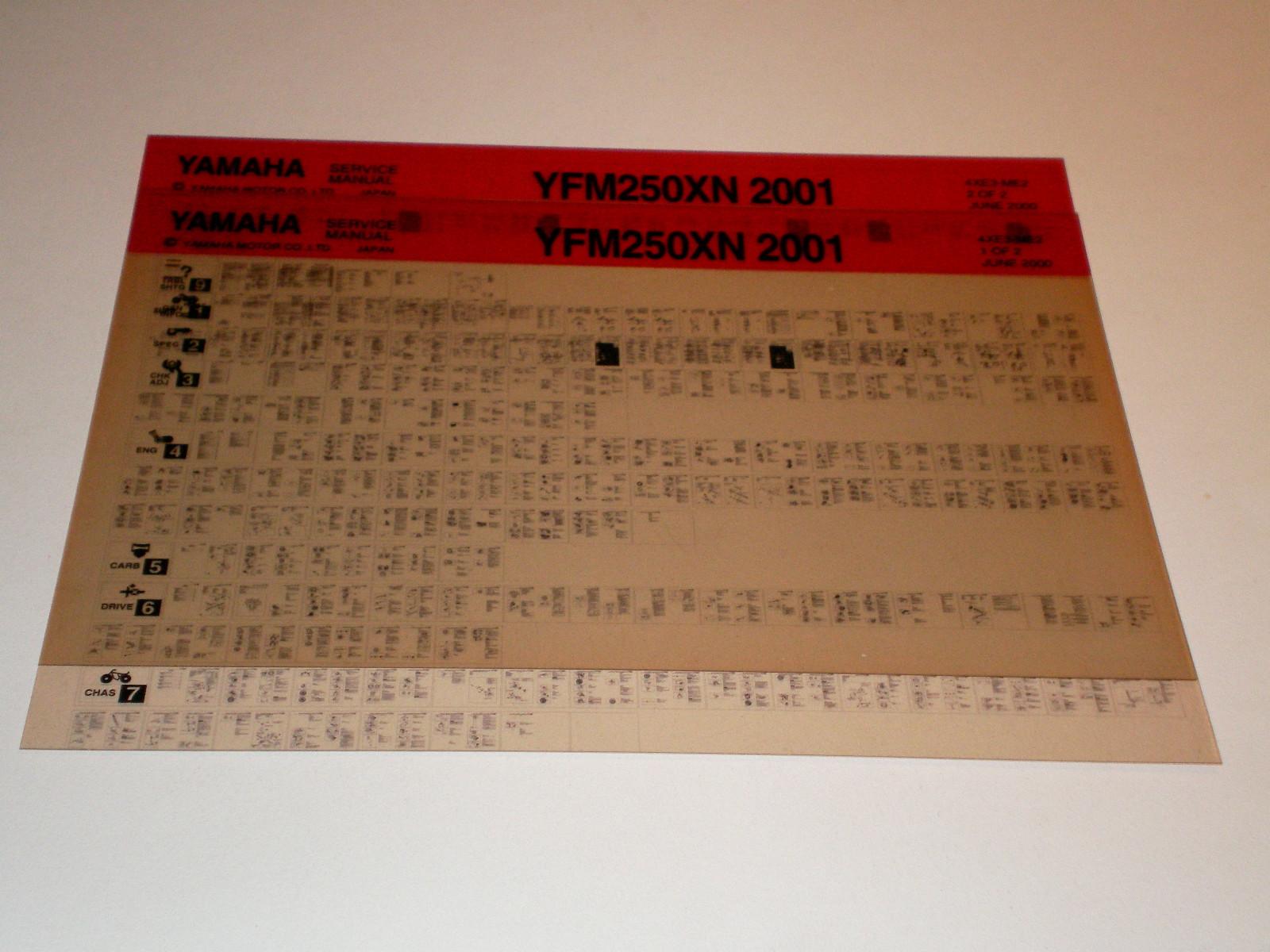 Microfiche Workshop Manual Yamaha Quad YFM 250 XN from 2001