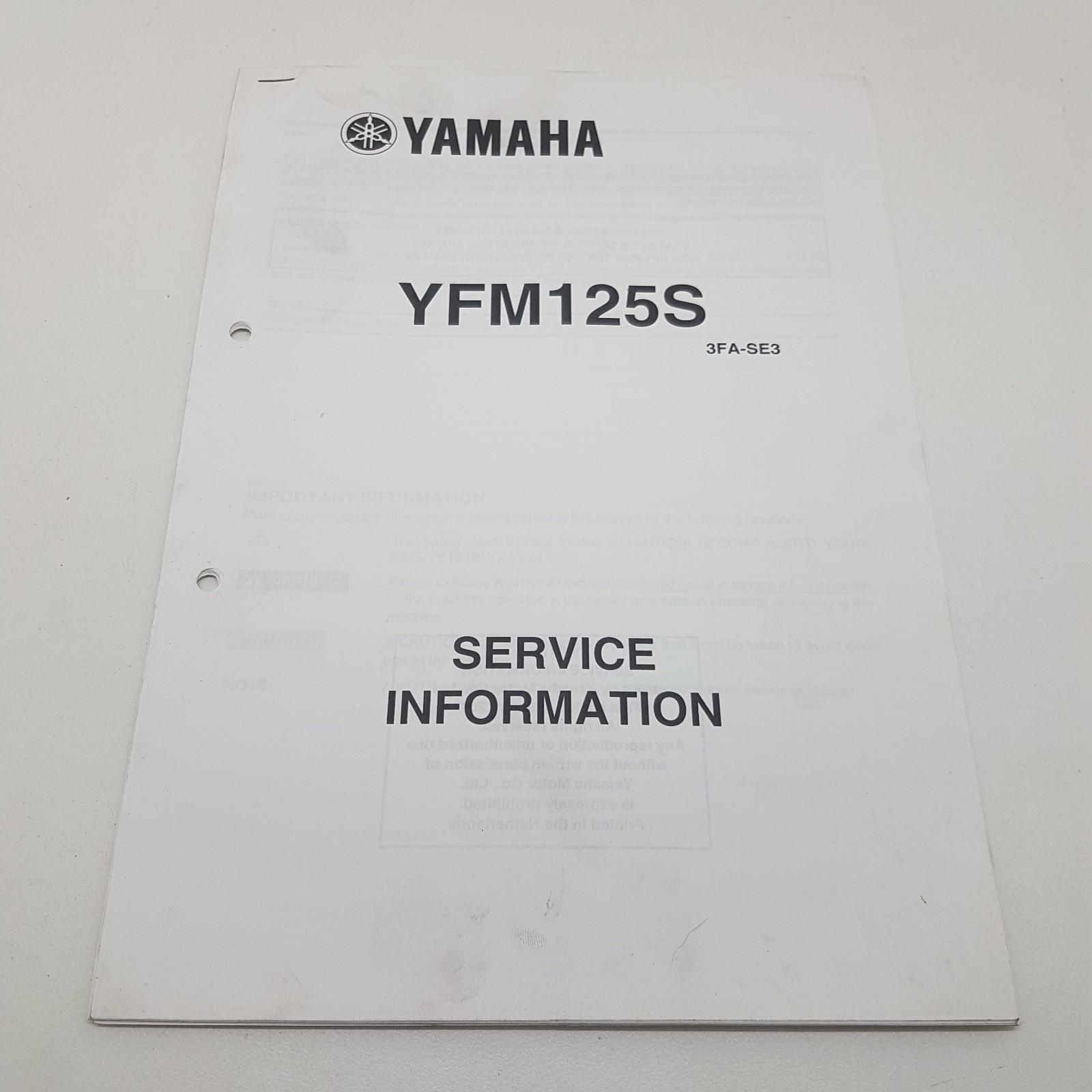 Yamaha Quad Bike YFM125S ATV Factory Service Information 1st ed January 2004