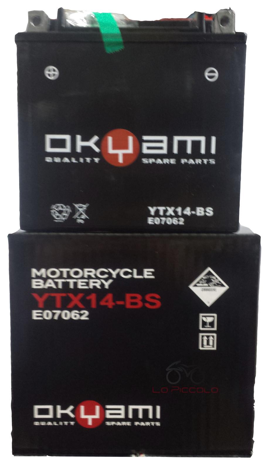 BATTERY OKYAMI YTX14-BS 12V 12AH HONDA QUAD TRX FOURTRAX 350 1986>1989