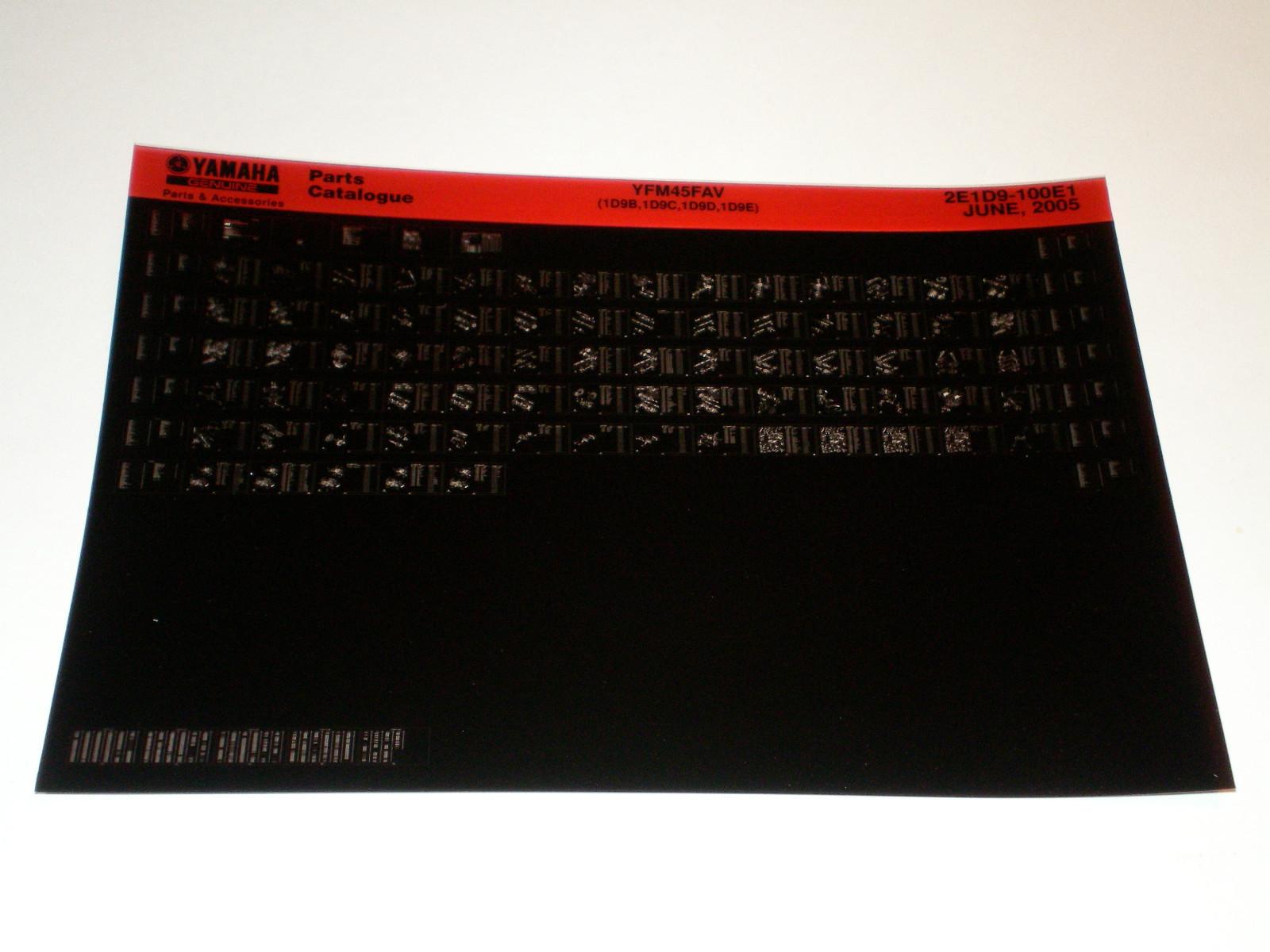 Microfich spare parts catalogue Yamaha Quad YFM 45 FAV status 06/2005