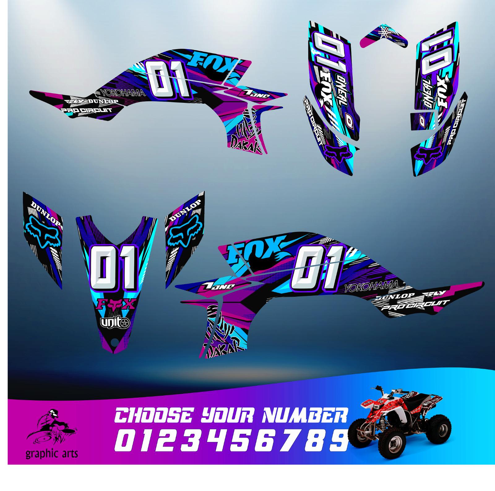 YFZ450 Custom Wrap Decals Kit Yamaha Quad 2003-2008 ATV Carb Model