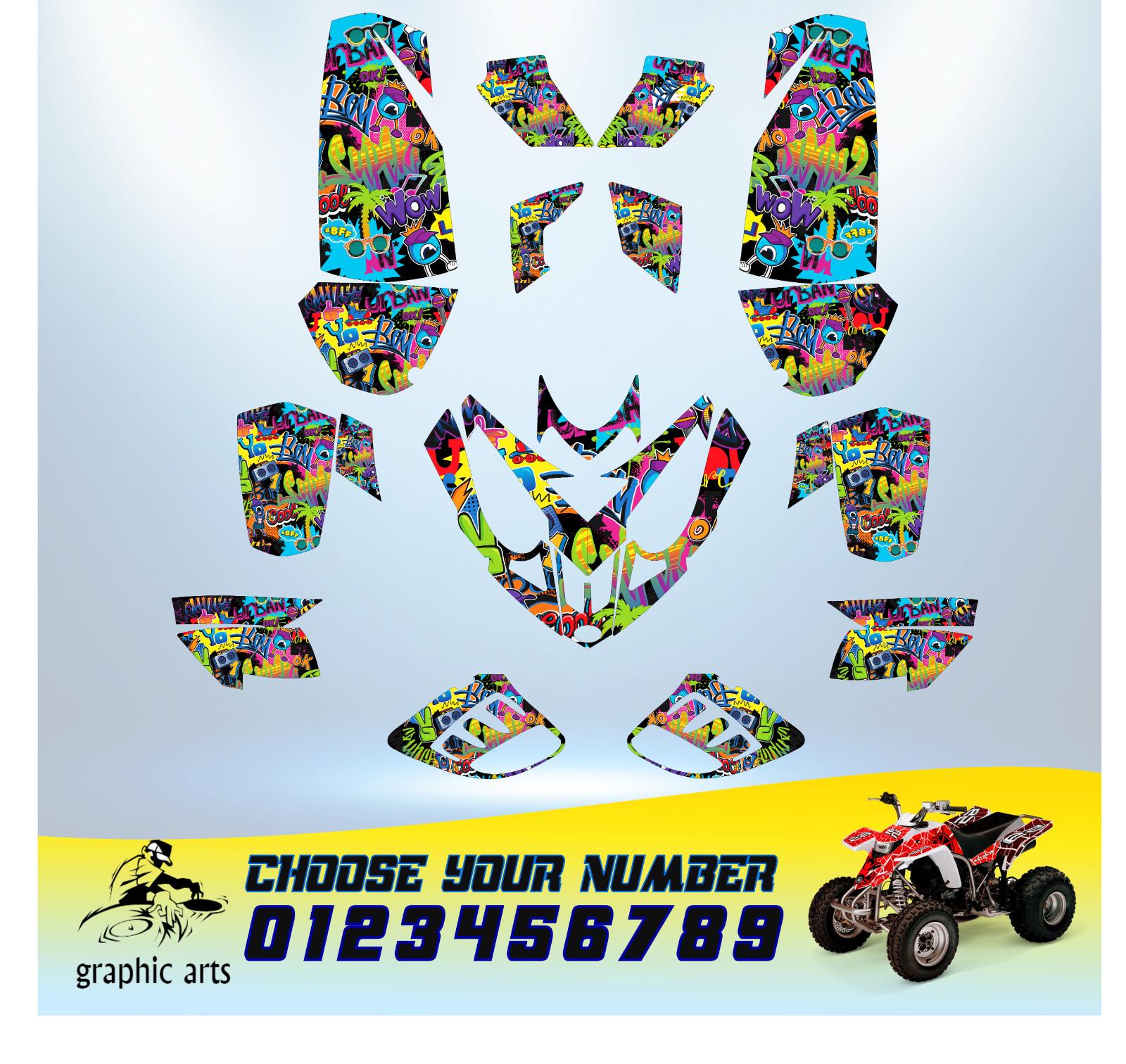 Kit gráfico Polaris Predator 500 ATV decals personalizados full stickers quad wr