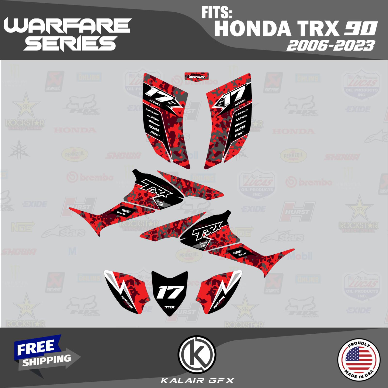 Graphics Kit for HONDA TRX 90 (2006-2024) TRX90 16 MIL Warfare Series – Red
