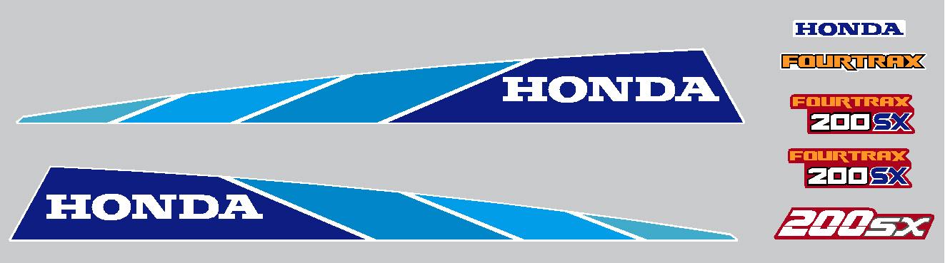 HONDA 1986 200SX  FOURTRAX DECAL SET REPRO   4 WHEELER QUAD