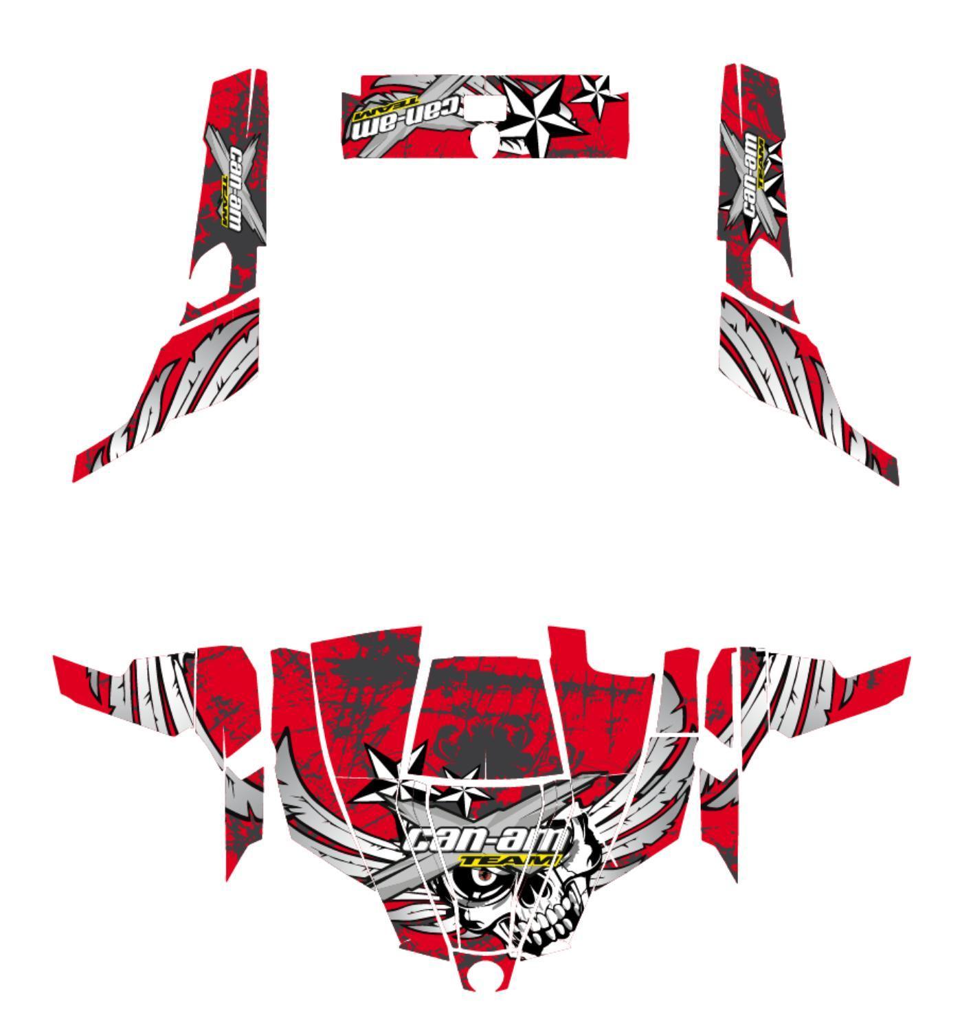 Racing WRAP QUAD CanAm Can am Commander 800r 800xt 1000 # NOVOBOAT RED VINYL