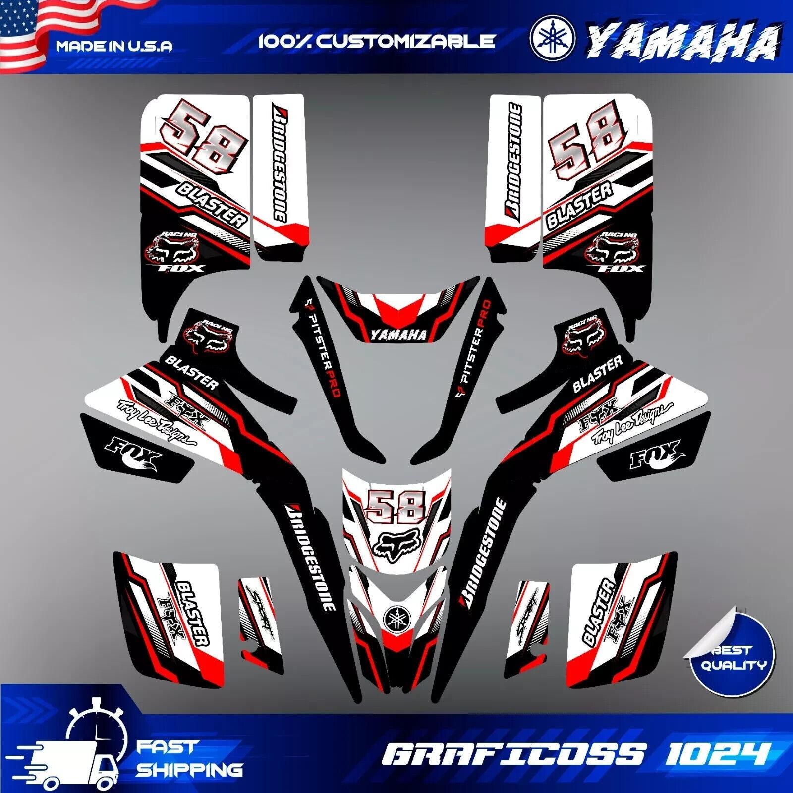 yamaha blaster yfs 200 yfs200 decals graphics stickers full kit atv quad wrap