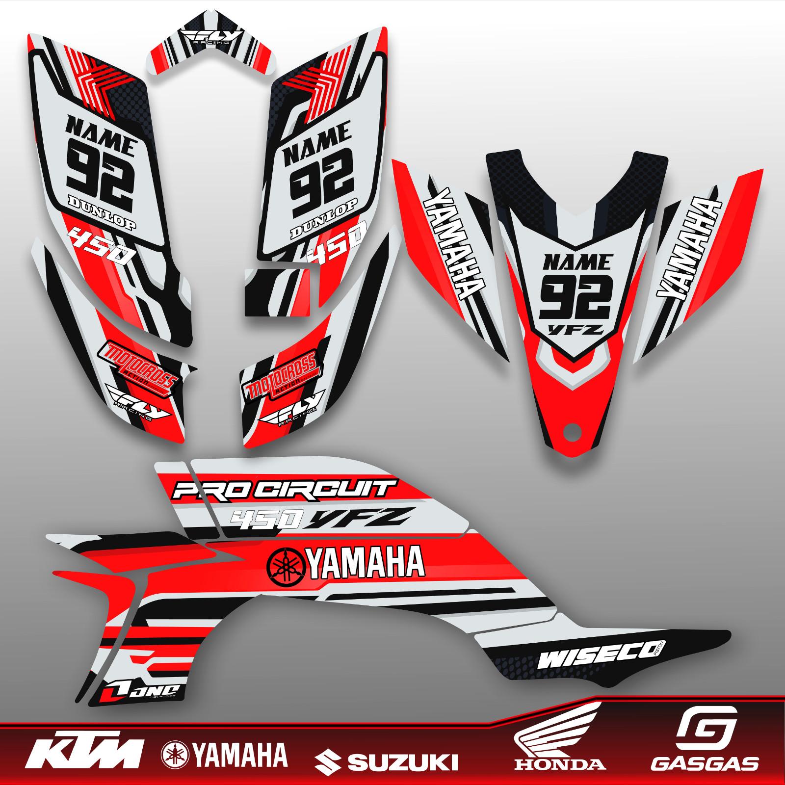 Custom Yamaha YFZ450 Graphics 2004-2012 Carb Quad Stickers Decals Kit