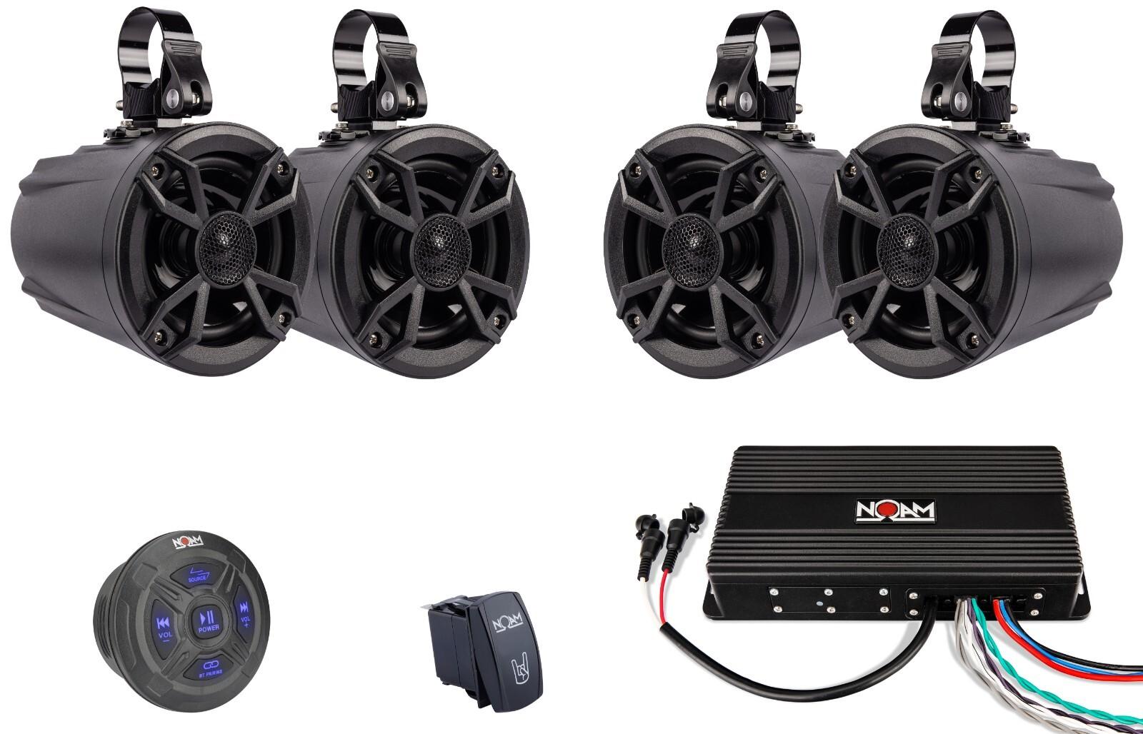 NUTV5 QUAD Bluetooth Waterproof UTV RZR Polaris Speakers Stereo Audio system