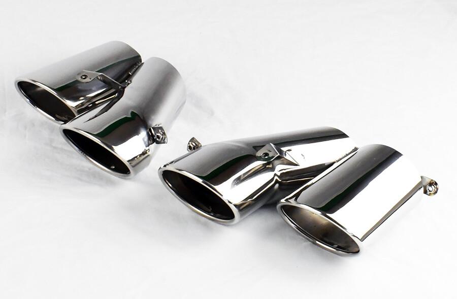 Polished 4″ Quad Staggered Exhaust Tips For Honda Accord 4dr Sedan 2018-2022