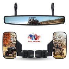 Rear View Mirror & Side Mirrors Set W/ 1.75″ 2″ Clamp Roll Cage For Polaris RZR