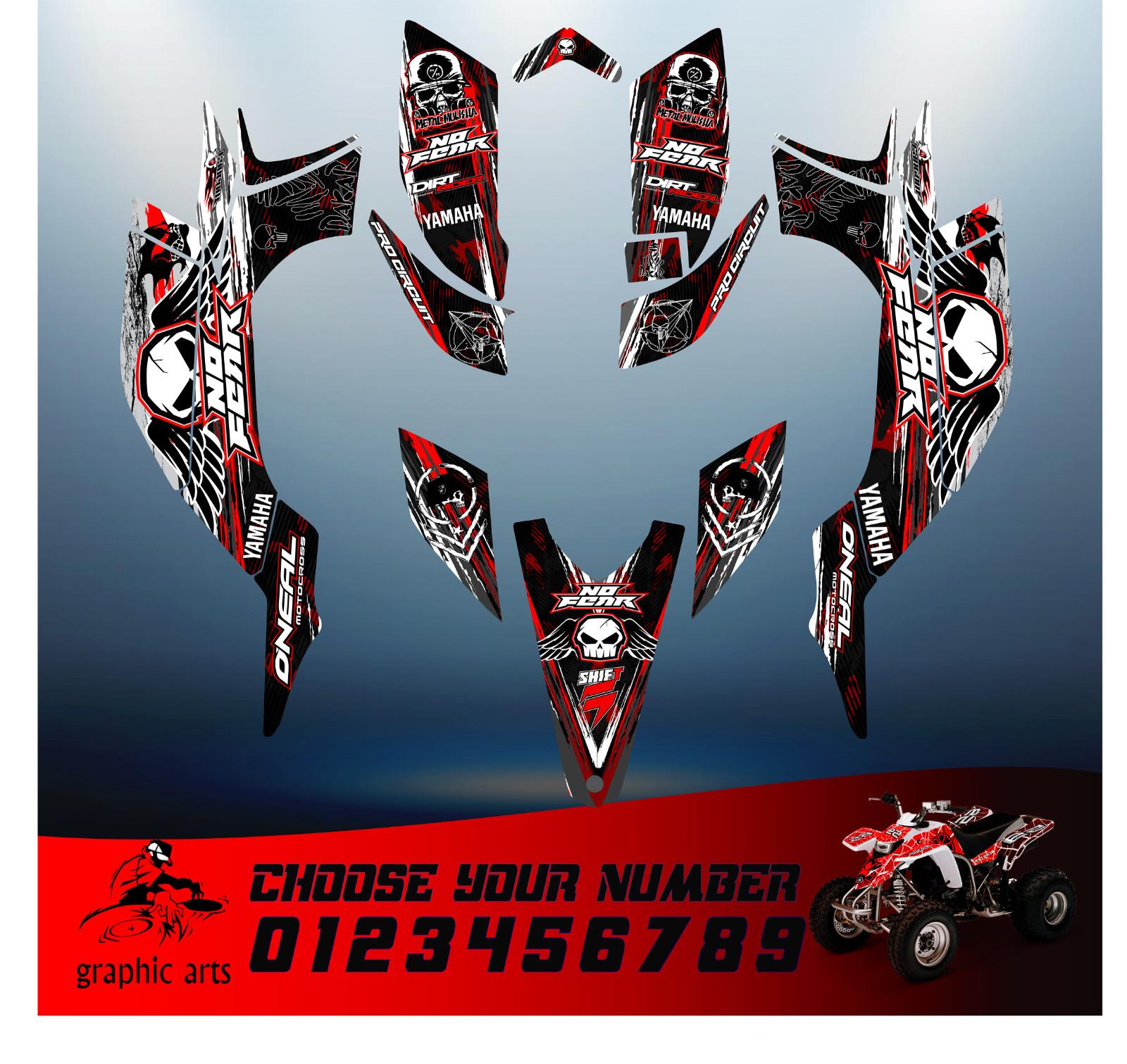 YFZ450 Custom Wrap Decals Kit Yamaha Quad 2003-2008 ATV Carb Model