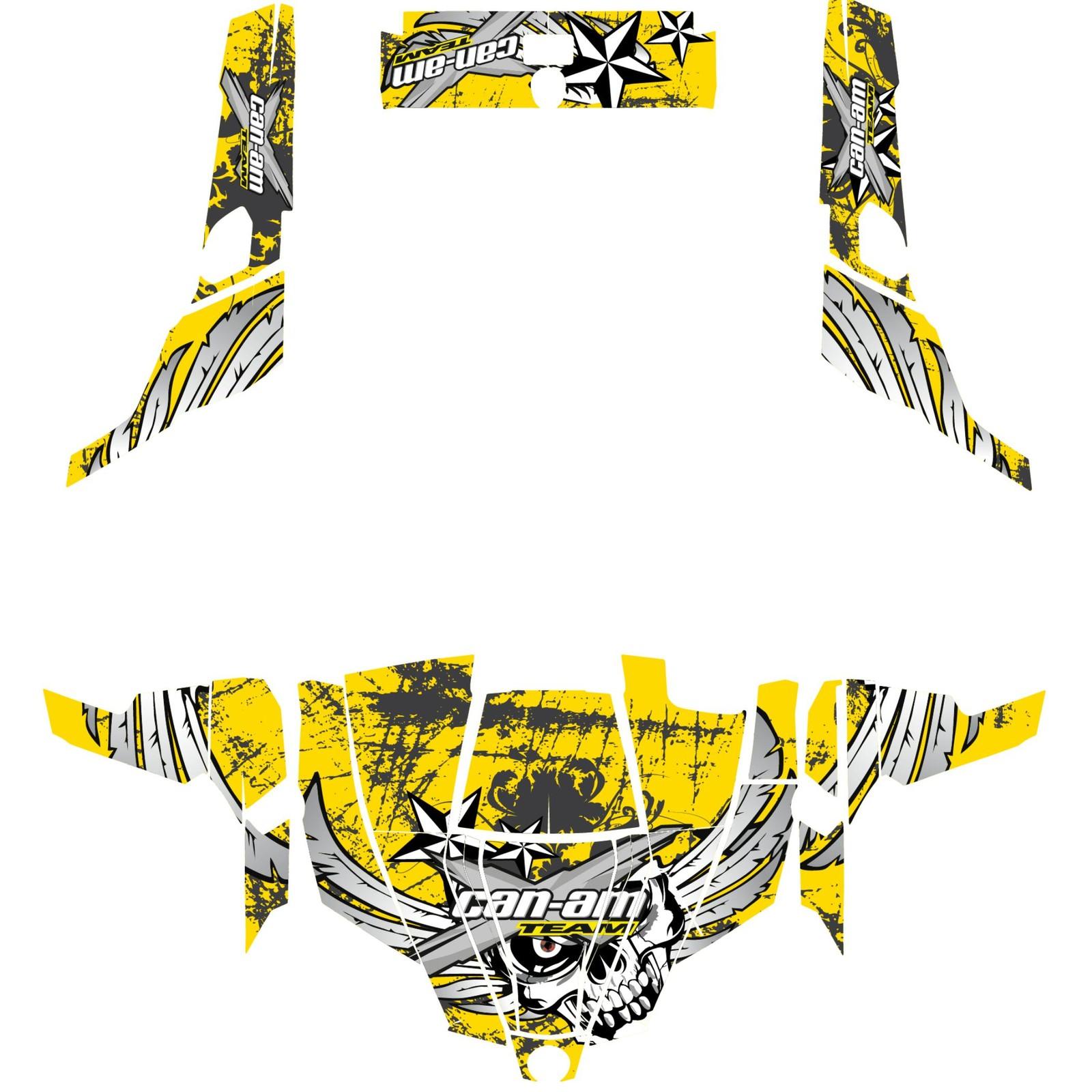 Racing WRAP QUAD CanAm Can am Commander 800r 800xt 1000 VINYL YELLOW
