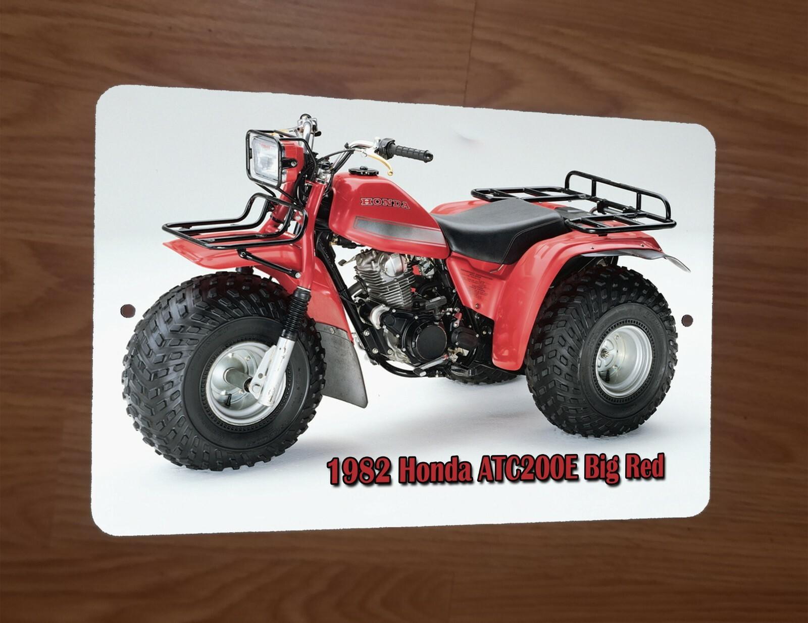1982 Honda ATC200E Big Red Bike 3 Wheeler Quad ATV 8×12 Metal Wall Sign