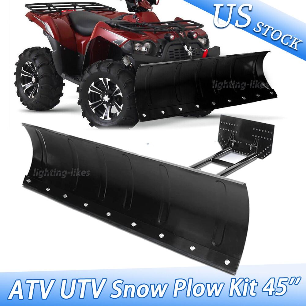 Kit for ATV UTV Snow Plow Kit 45” Steel Blade Complete Universal Mount Package