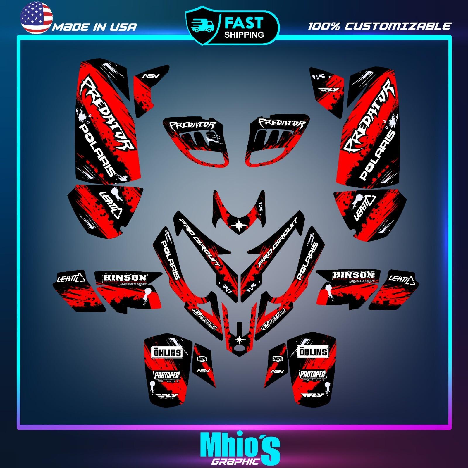 polaris predator 500 graphics decals stickers full kit atv wrap quad Predator500