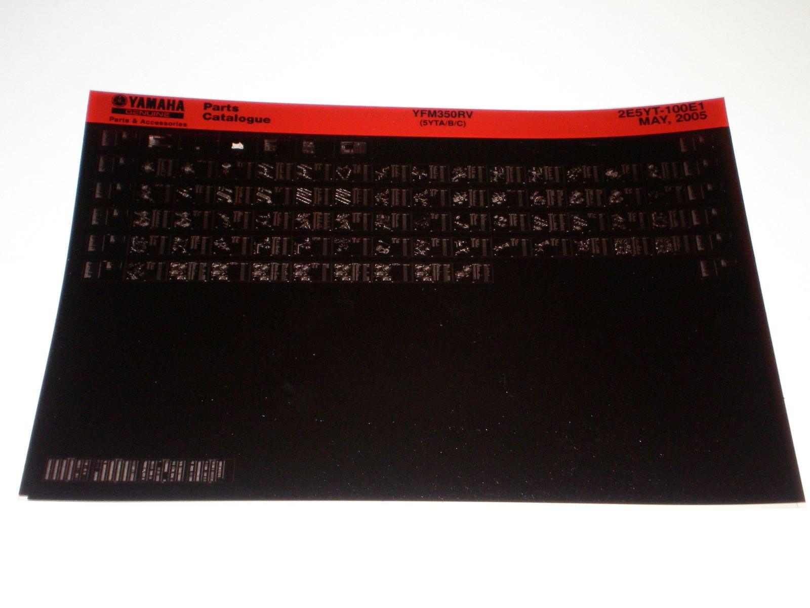 Microfiche Spare Parts Catalog Yamaha Quad YFM 350 RV Stand 05/2005