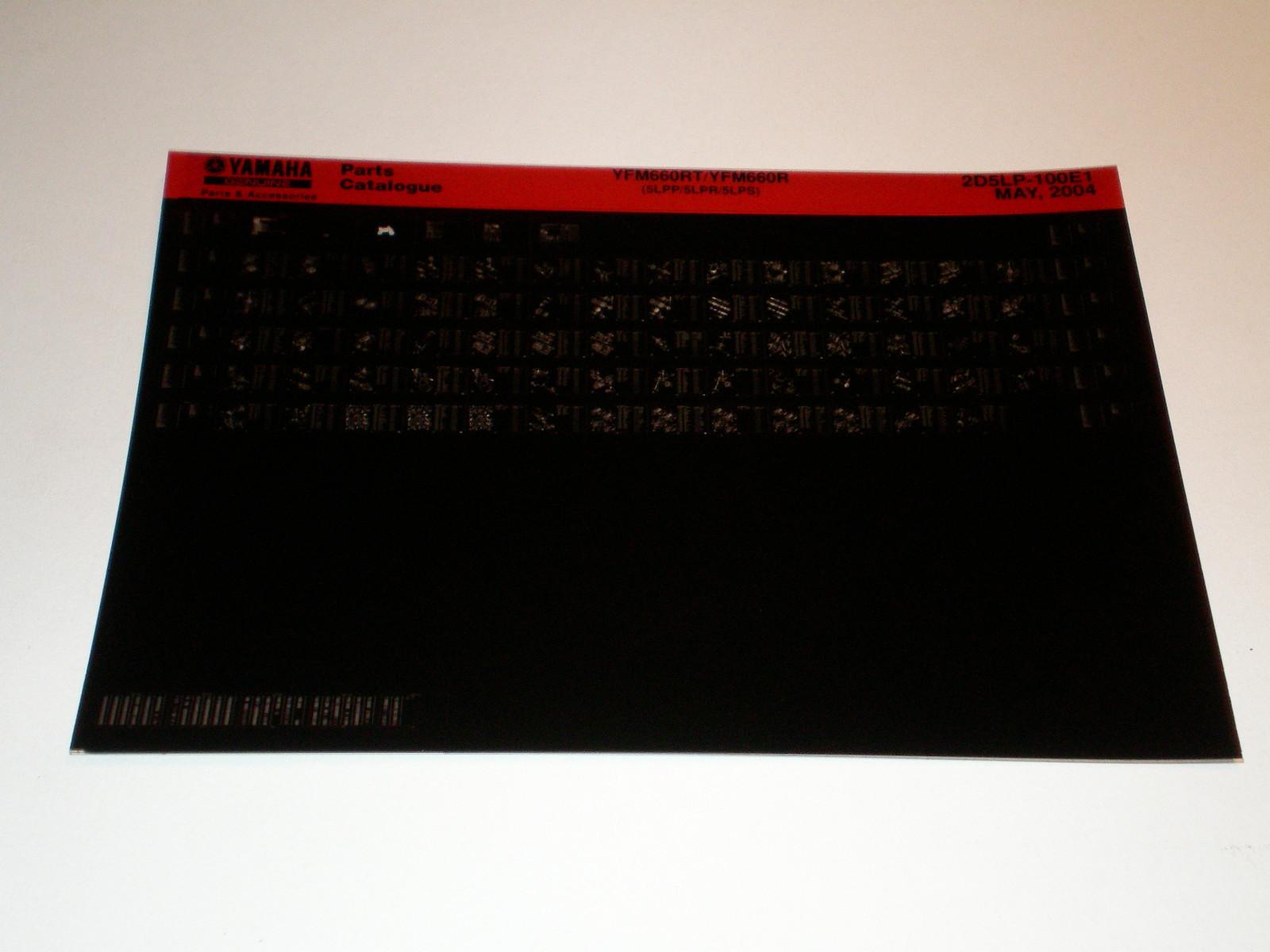 Microfiche Spare Parts Catalog Yamaha Quad YFM 660 RT / YFM 660 R Stand 05/2004