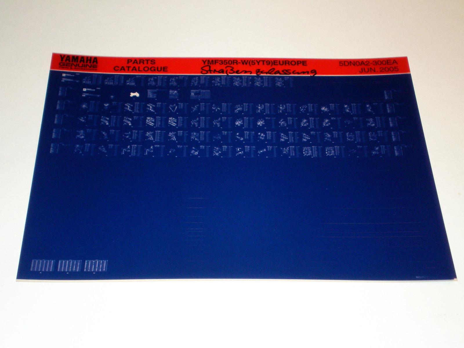 Microfich Parts Catalog For Yamaha Quad YMF 350 R – W Date 06/2005