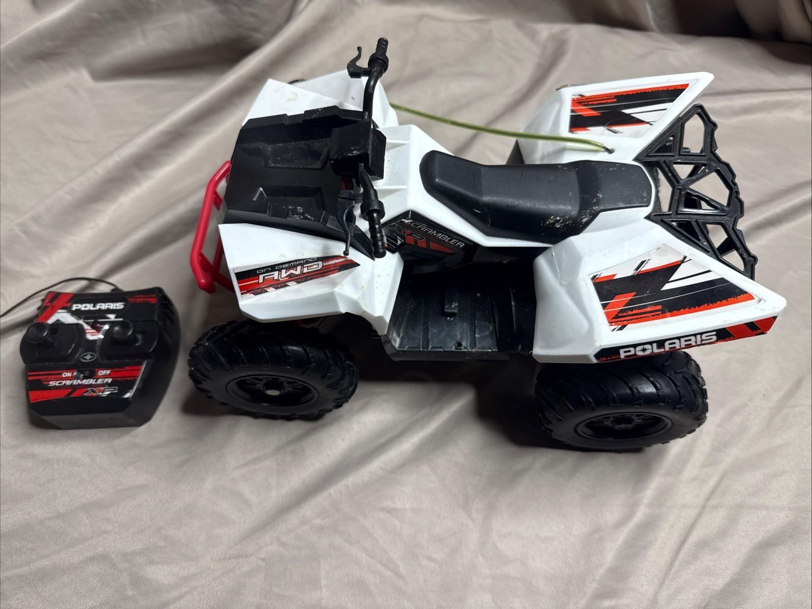 4×4 Polaris Quad Scrambler XP 1000 RC 4 Wheeler TOY W/Remote White Tested Works