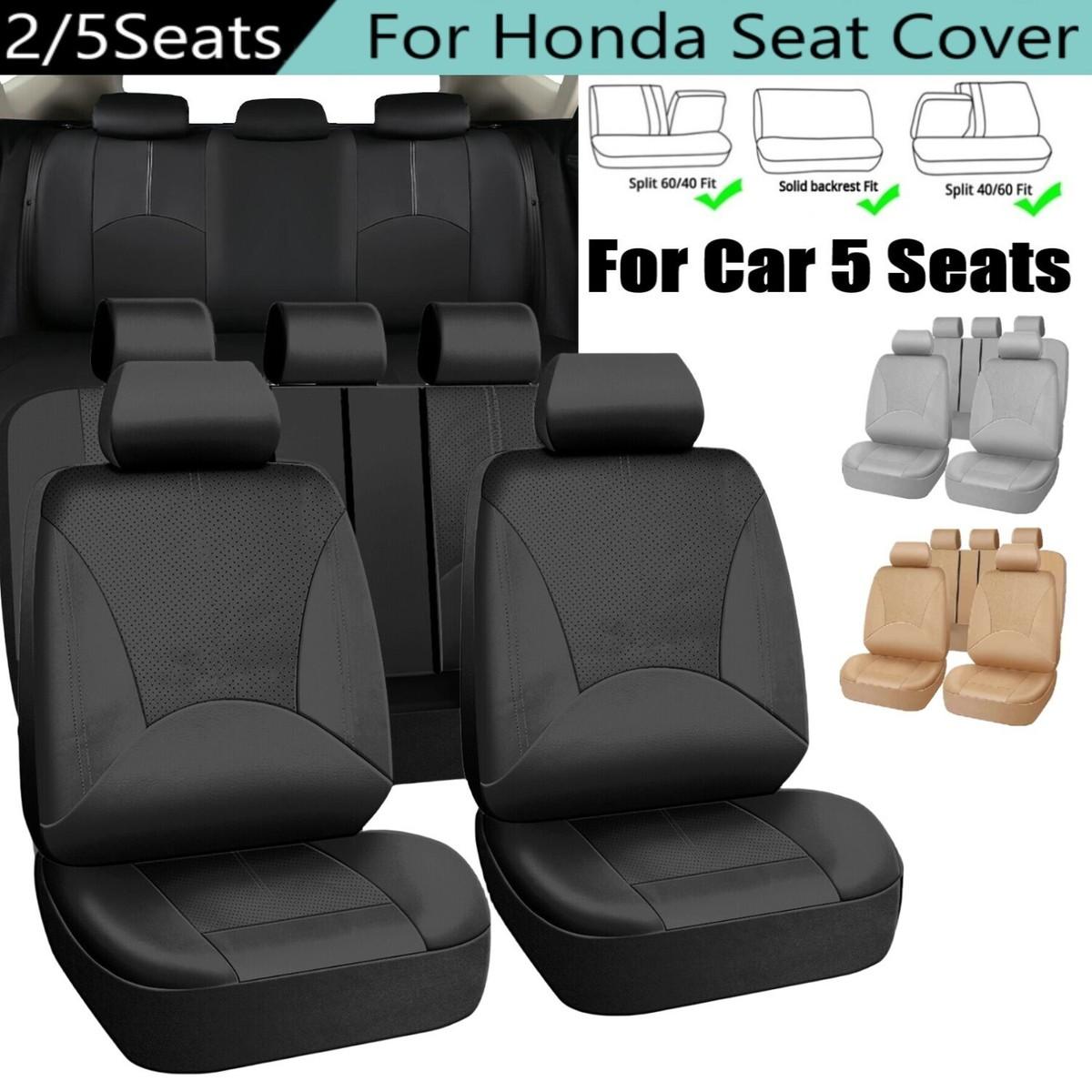 For Honda Car Seat Cover Full Set PU Leather 2/5 Seats Cushion Pad Protector Mat