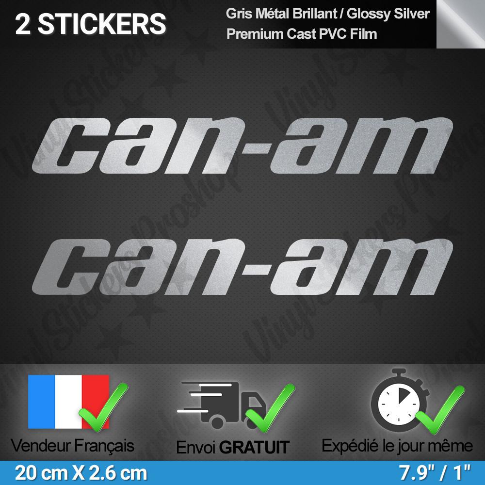 For Can-Am Stickers Silver Metallic X2 20cm Kit Brp Quad Tuning Ryker Spyder