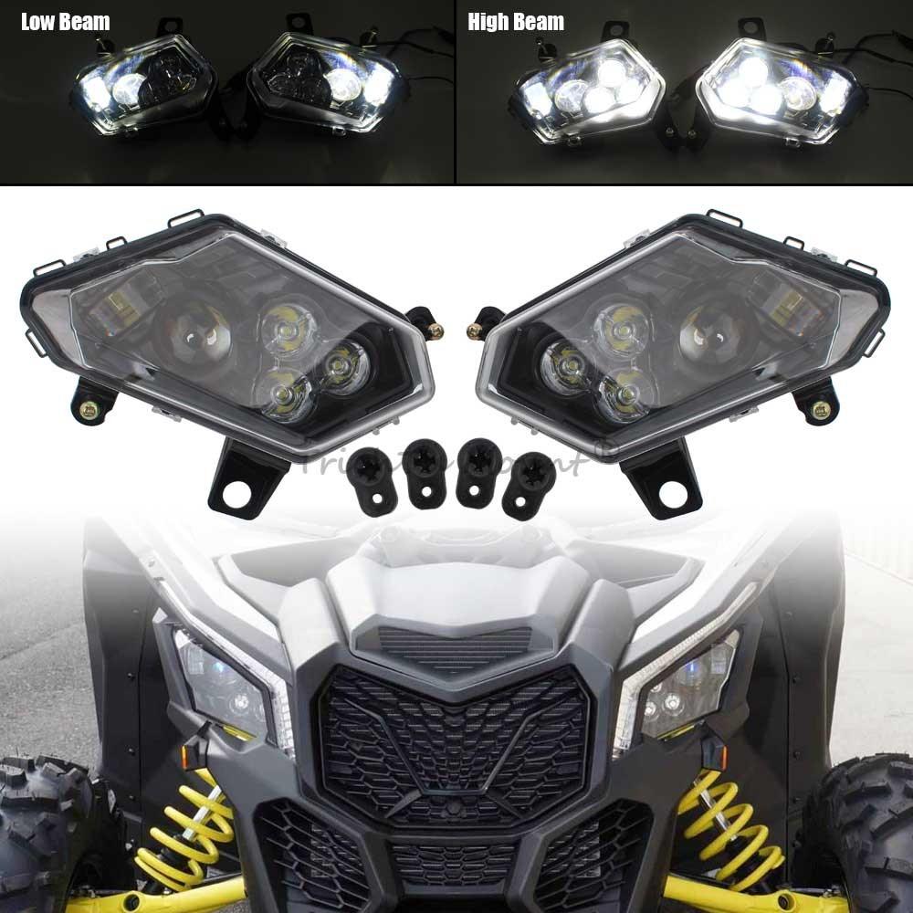 LED Headlight Headlamp For Can-Am Can Am Maverick X3 XRS XDS Max Turbo R 17-23