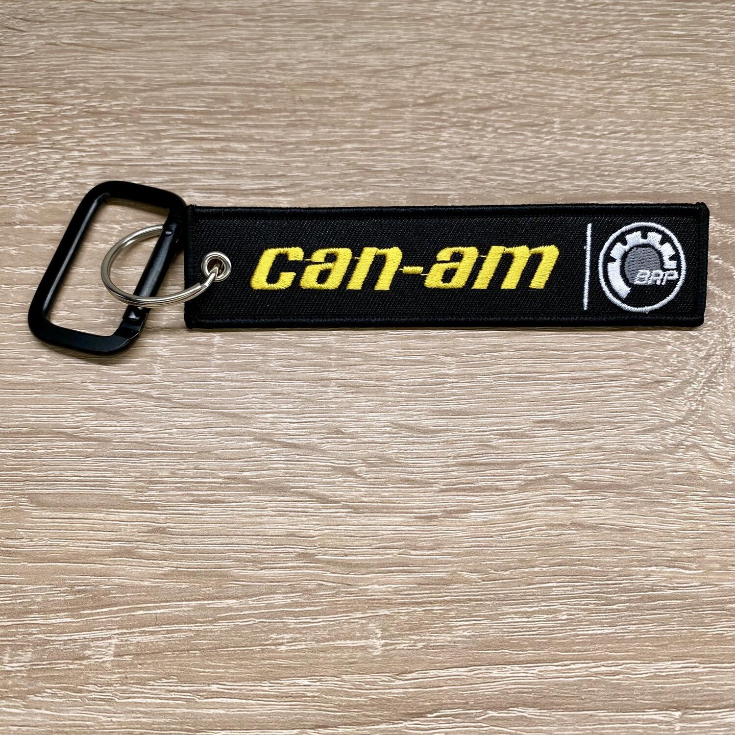Can-Am BRP Keychain UTV ATV Off Road Motorcycle Double Sided Key Fob w Carabiner