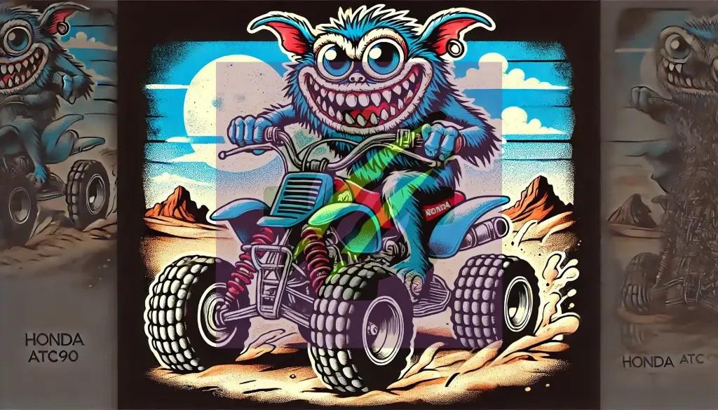 Honda Quad Monster Sticker 7 x 4.5 cm