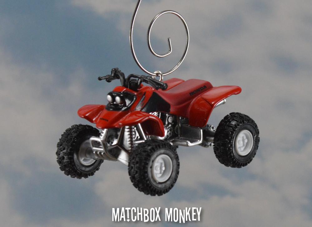 Custom Red Honda Sportrax 400EX ATV 4×4 Yamaha Polaris Christmas Ornament 1/32