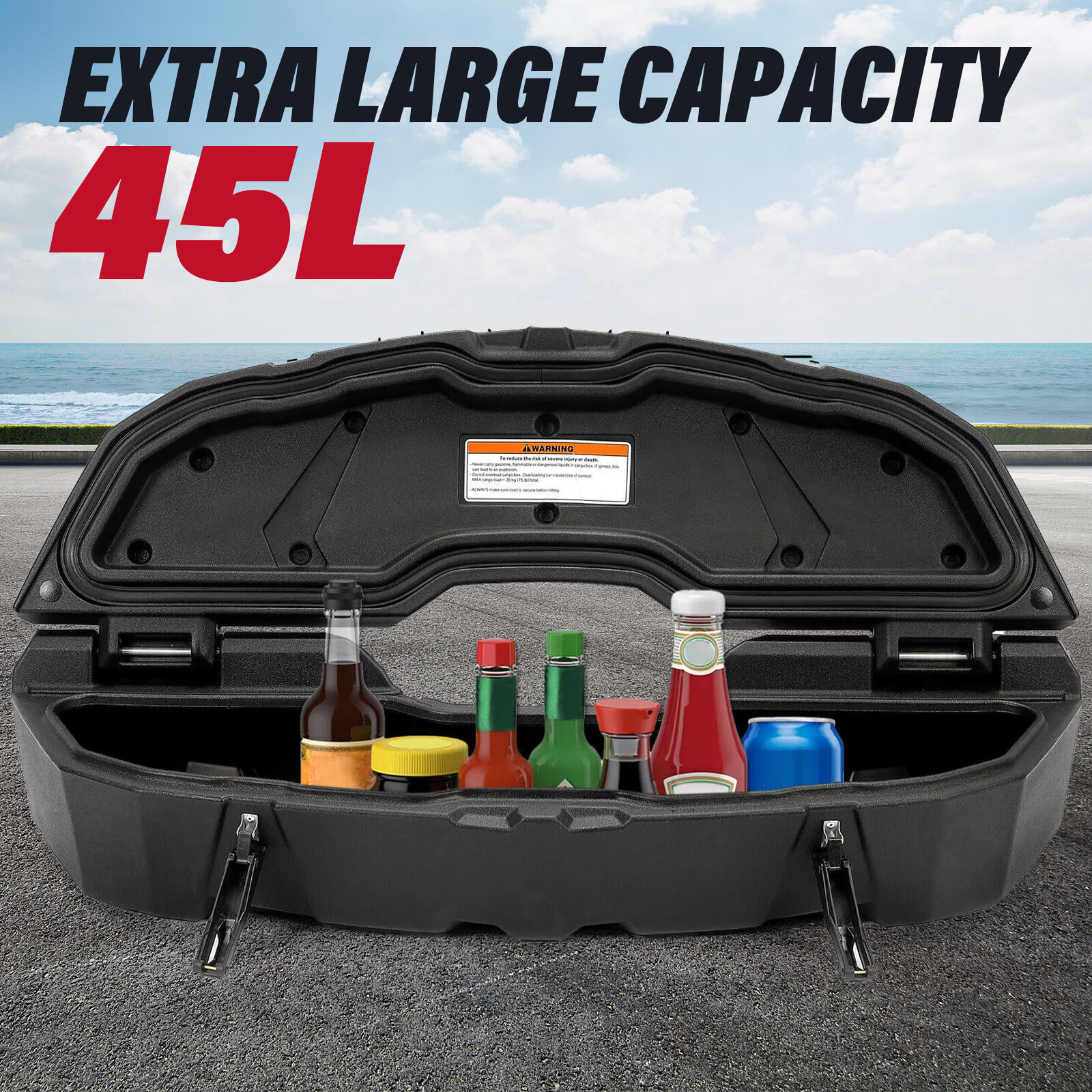 For Can-Am Maverick X3 Outlander 12 Gal 45L Storage Cargo Box Black #715003879