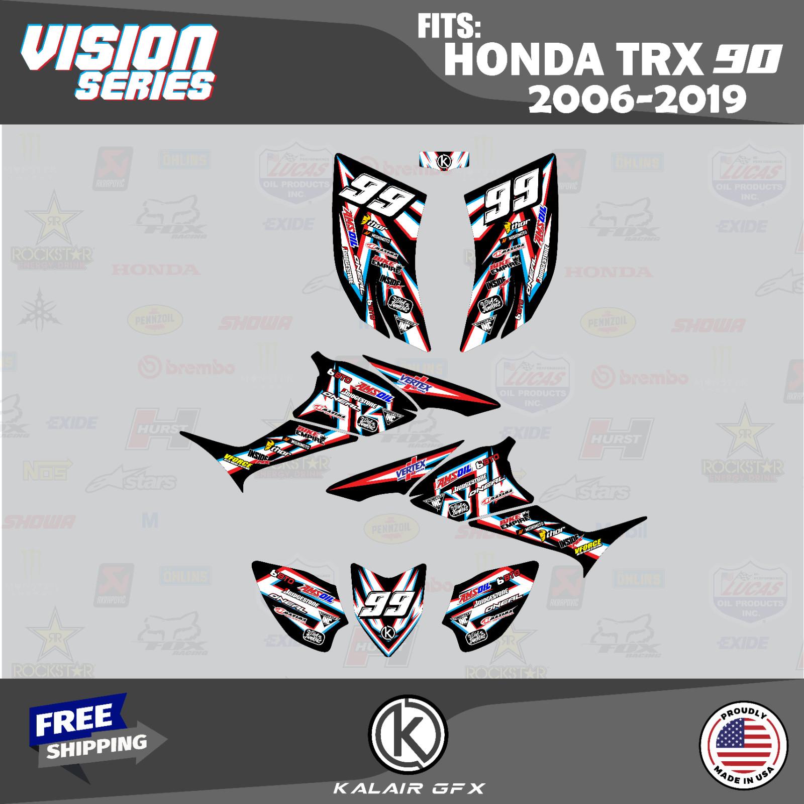 Graphics Kit for HONDA TRX 90 (2006+) TRX90 16 MIL Vizion -red-cyan
